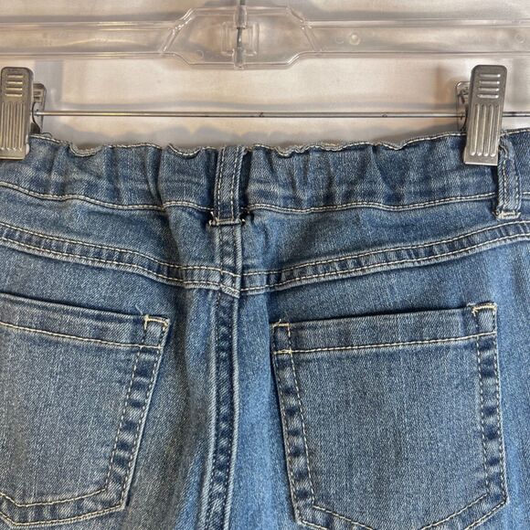 Gymboree Denim Jeans Ribbon Striped Hems Stretchy Waistband GIRLS Size 12 - Picture 4 of 9